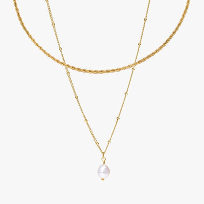 Everyday Pearl Mix Necklace – 18K Gold Plated