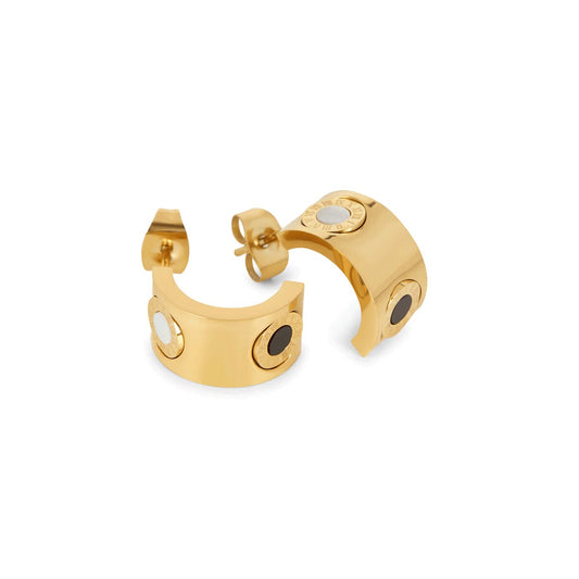 Rotating Roman Numeral Earrings Plated in 18K Gold