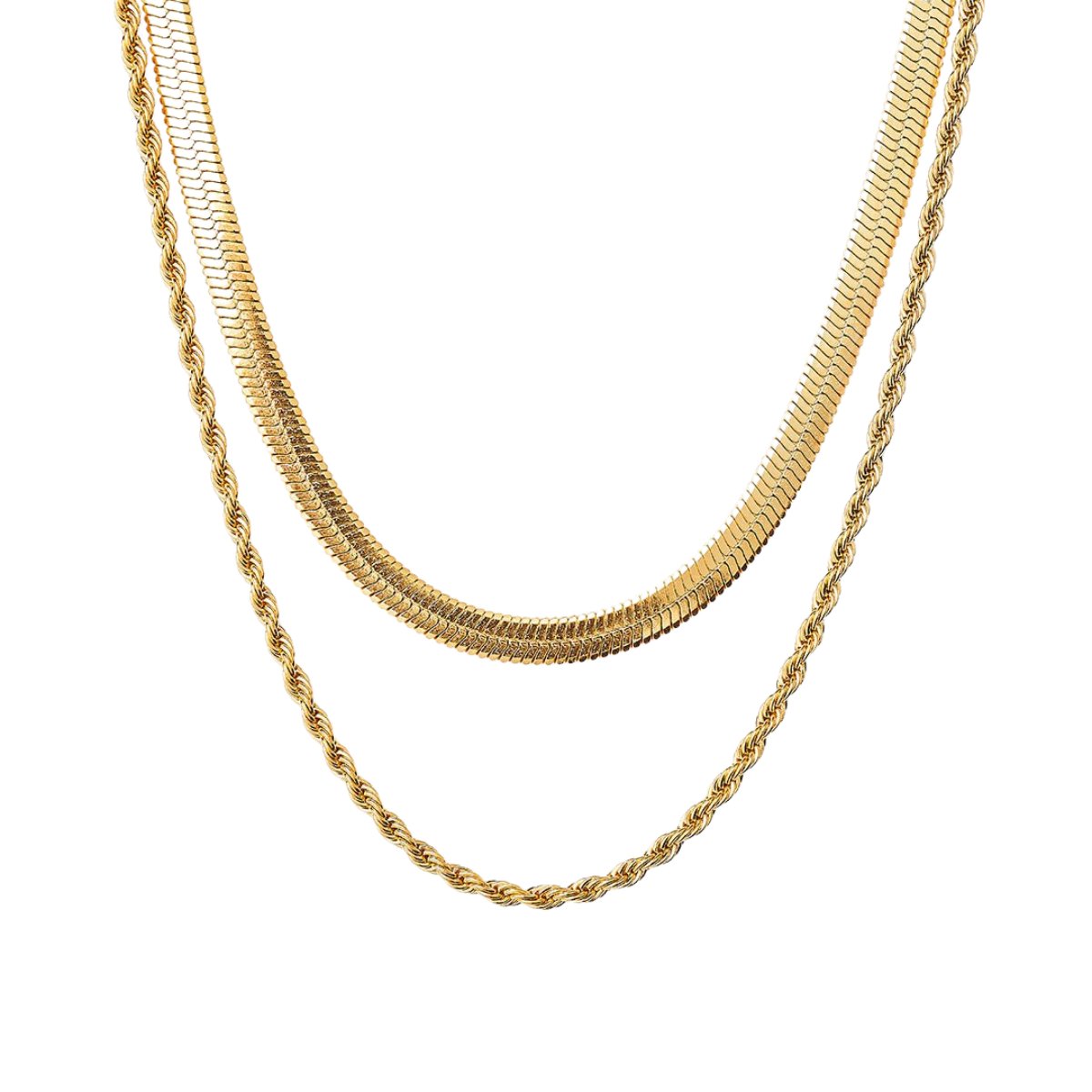 Layered Gold Necklace Set – 18K Gold Plated