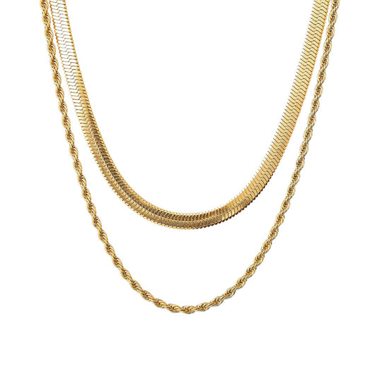 Layered Gold Necklace Set – 18K Gold Plated