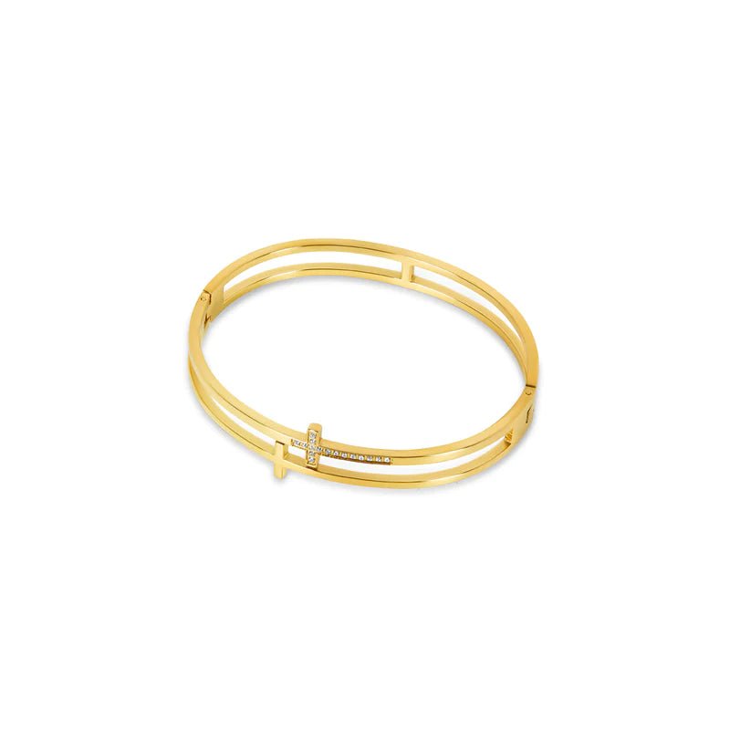 Seraphine Cross Bracelet – 18K Gold Plated | Rosarat