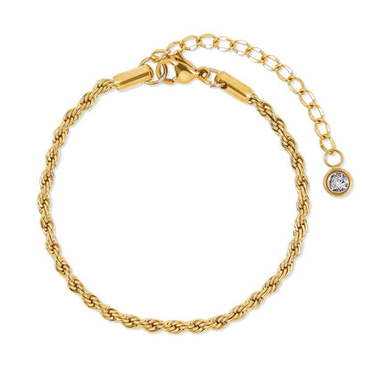 Glamour Cubic Zirconia Bracelet Set, 18K Gold Plated