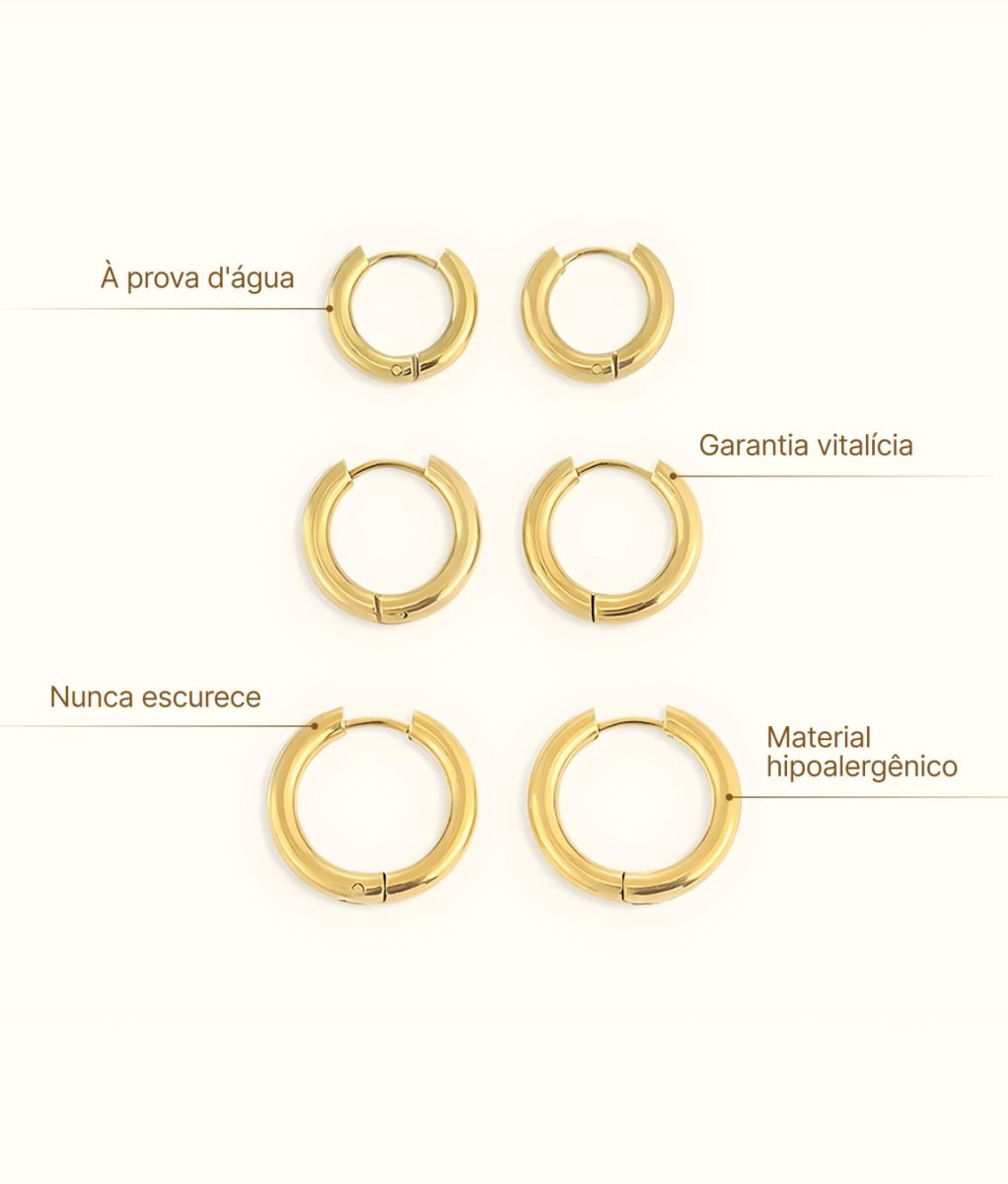 Aurora Triple Hoop Set – 18K Gold Plated