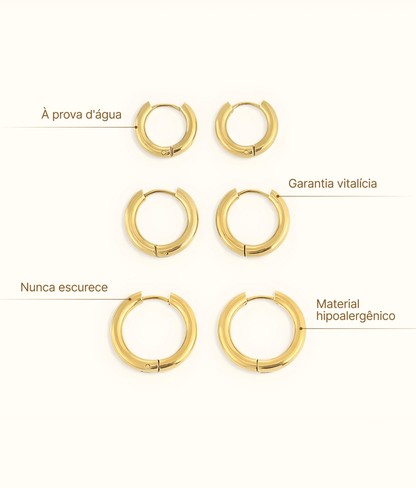 Aurora Triple Hoop Set – 18K Gold Plated