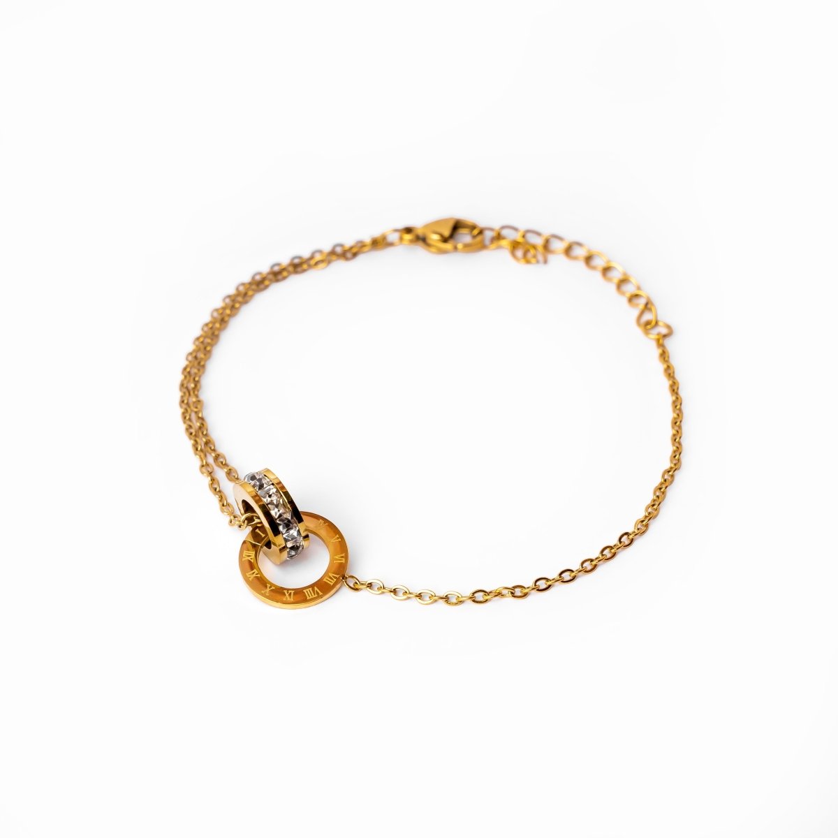 Imperial Bracelet with Cubic Zirconia Stone, 18K Gold Plated 
