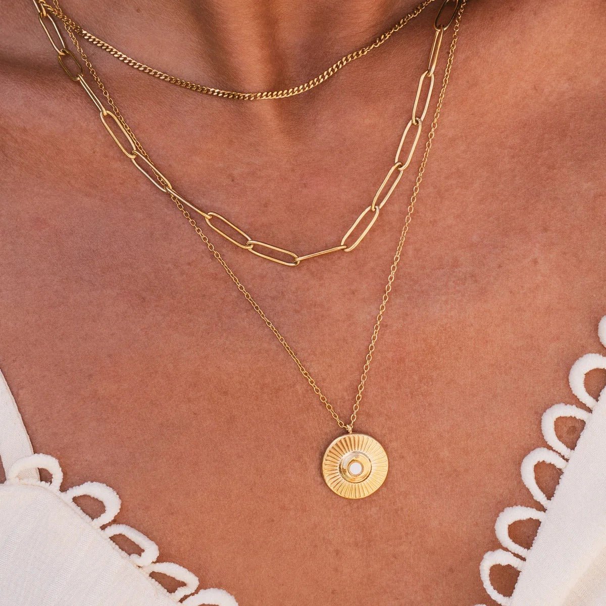 Cleona Layered Necklace – 18K Gold Plated