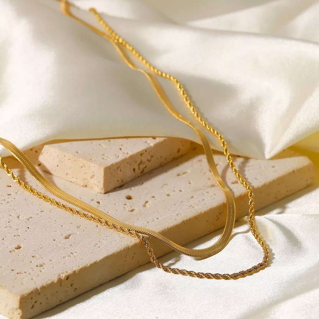 Melina Layered Necklace Set – 18K Gold Plated