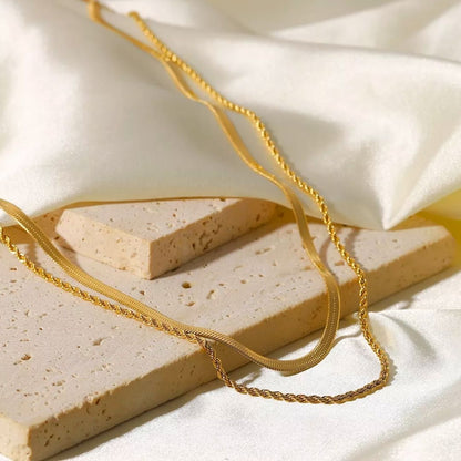 Melina Layered Necklace Set – 18K Gold Plated