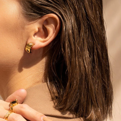 Rotating Roman Numeral Earrings – 18K Gold Plated