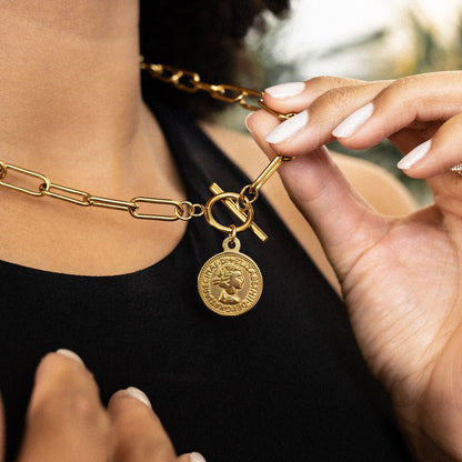 New York Cents Necklace – 18K Gold Triple Plated 