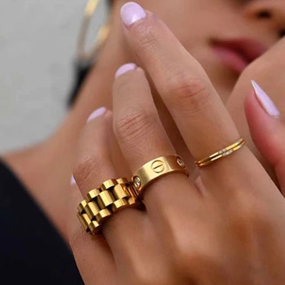 Beauty Bold Link Ring – 18K Gold Plated