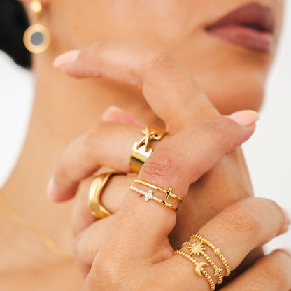 Faith Cross Ring – 18K Gold Plated