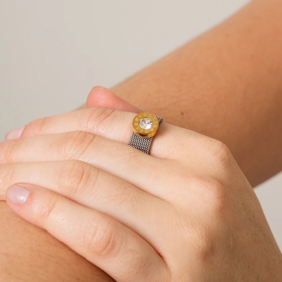 Roman Mesh Ring – Silver &amp; Gold