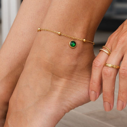 Emerelle Pendant Anklet – 18K Gold Plated 