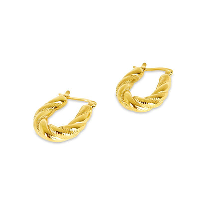 Serena Twisted Hoop Earrings – 18K Gold Plated