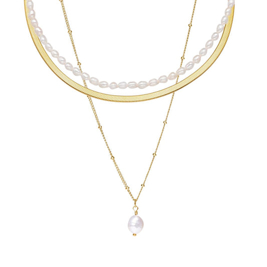 Noronha Triple Layer Necklace Set – 18K Gold Plated