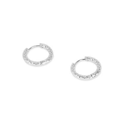 Aurelia Silver Hoops – Textured Edition