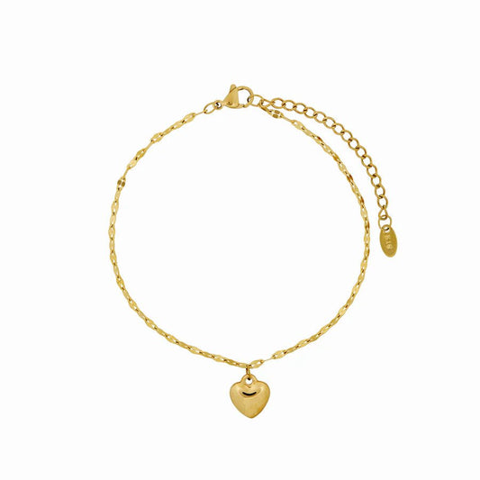Amora Heart Anklet – 18K Gold Plated 