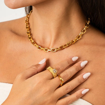 Chunky Chain Necklace – 18K Gold Plated