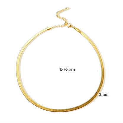 Slim Snake Chain Necklace 2mm – 18K Gold Plated