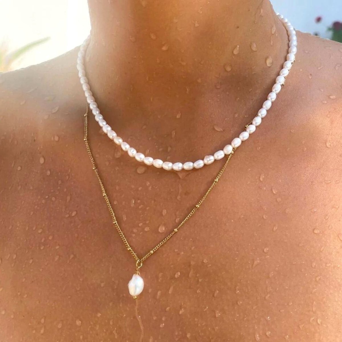 Aure Aloha Pearl Layered Set – 18K Gold Plated