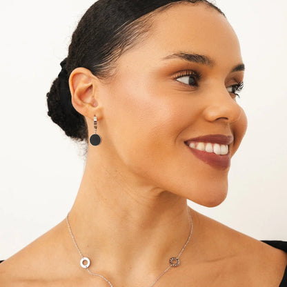 Noir Drop Earrings – Silver Edition