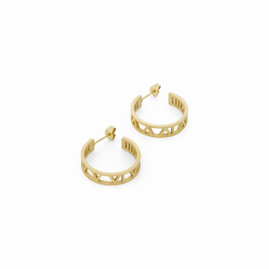 Roman Era Hoop Earrings – 18K Gold Plated