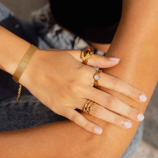 Melina Adjustable Ring – 18K Gold Plated 