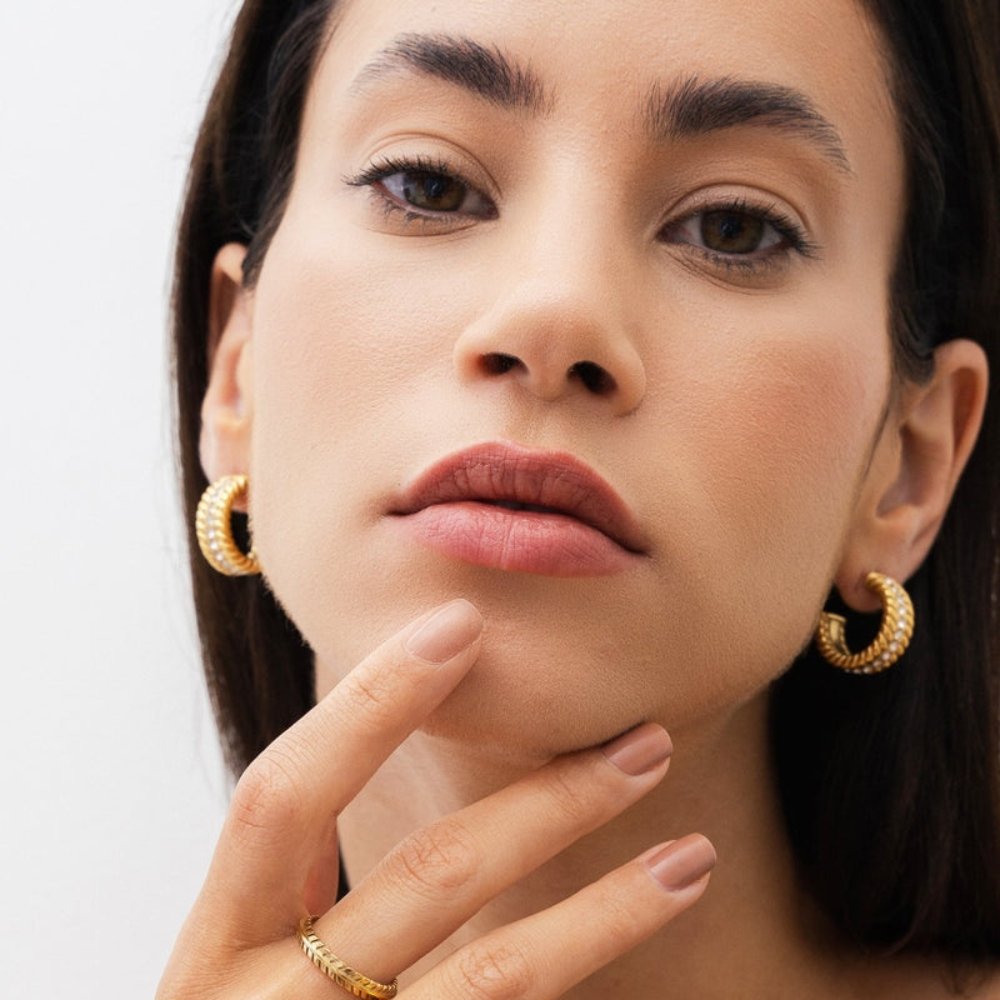 Aurora Hoop Earrings – 18K Gold Plated