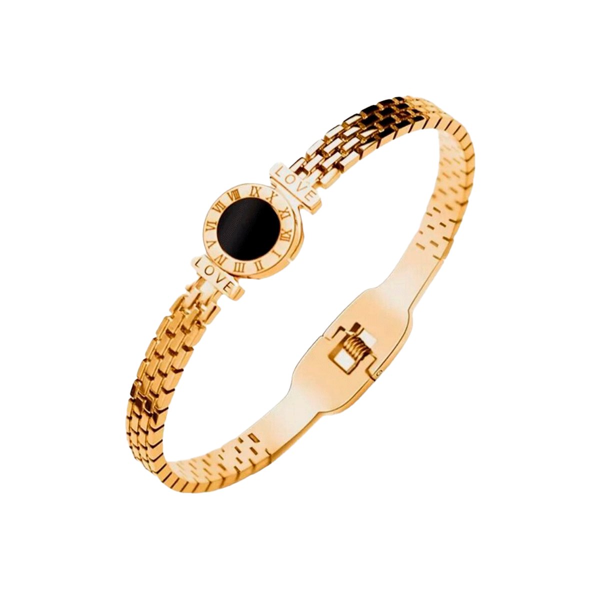 Evelune Onyx Stone Cuff – 18K Gold Plated | Rosarat 