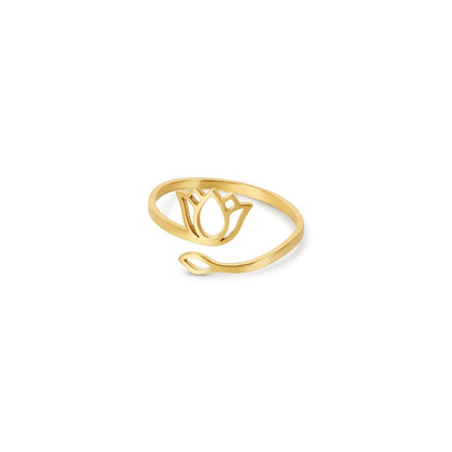Lotus Bloom Ring – 18K Gold Plated 