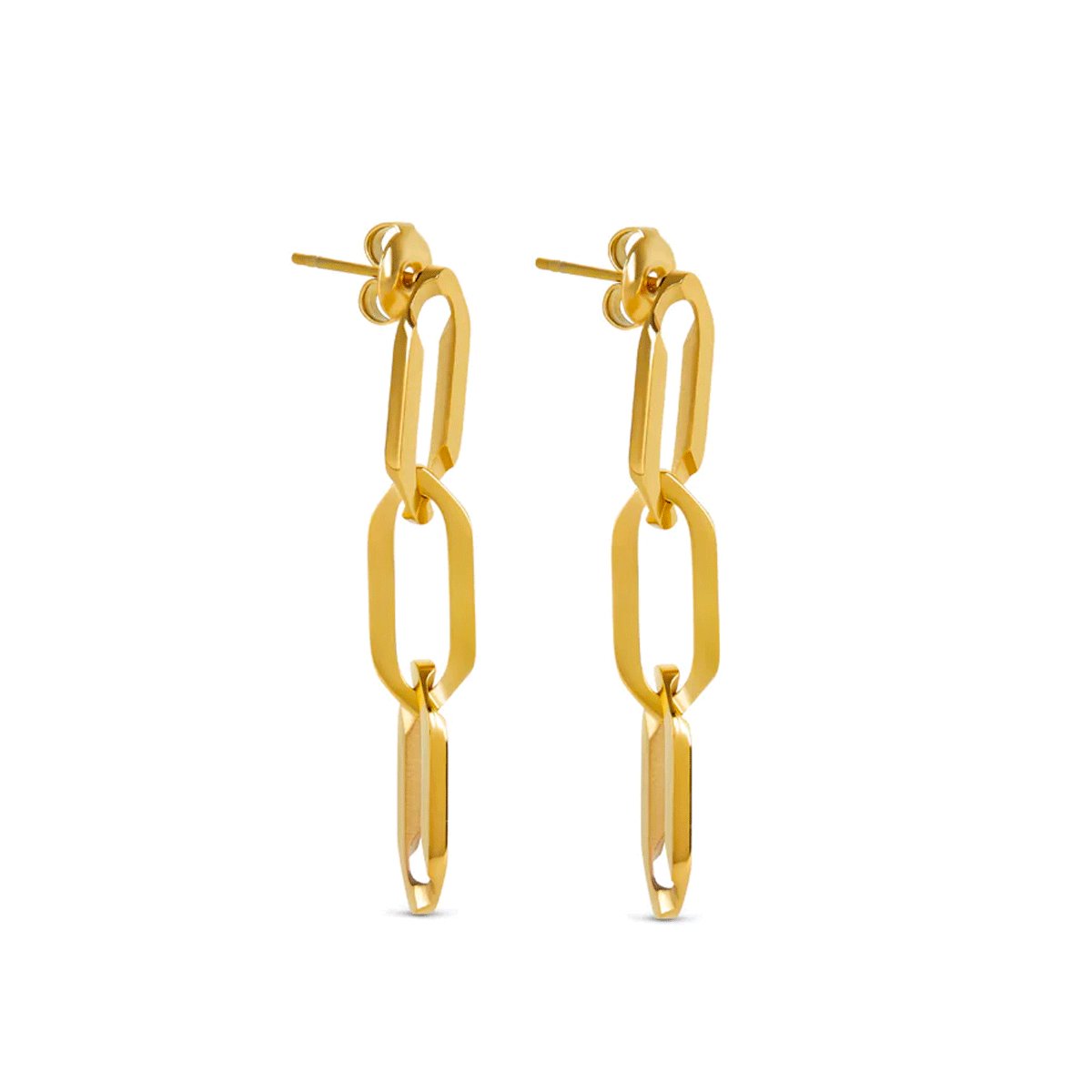 Eterna Link Drop Earrings – 18K Gold Plated