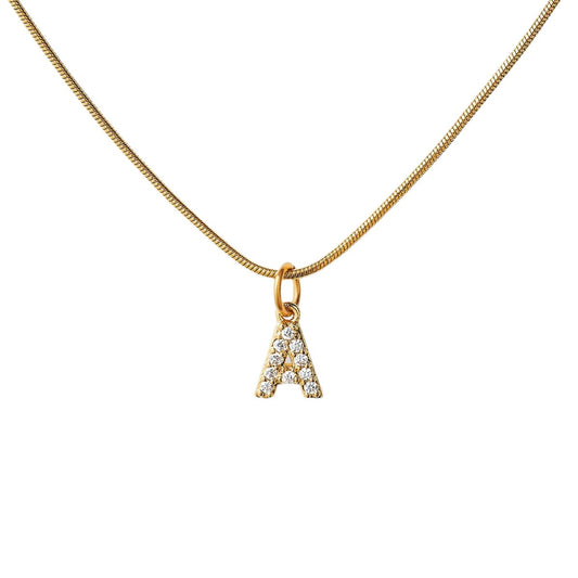 Initial Letter Necklace – 18K Gold Plated