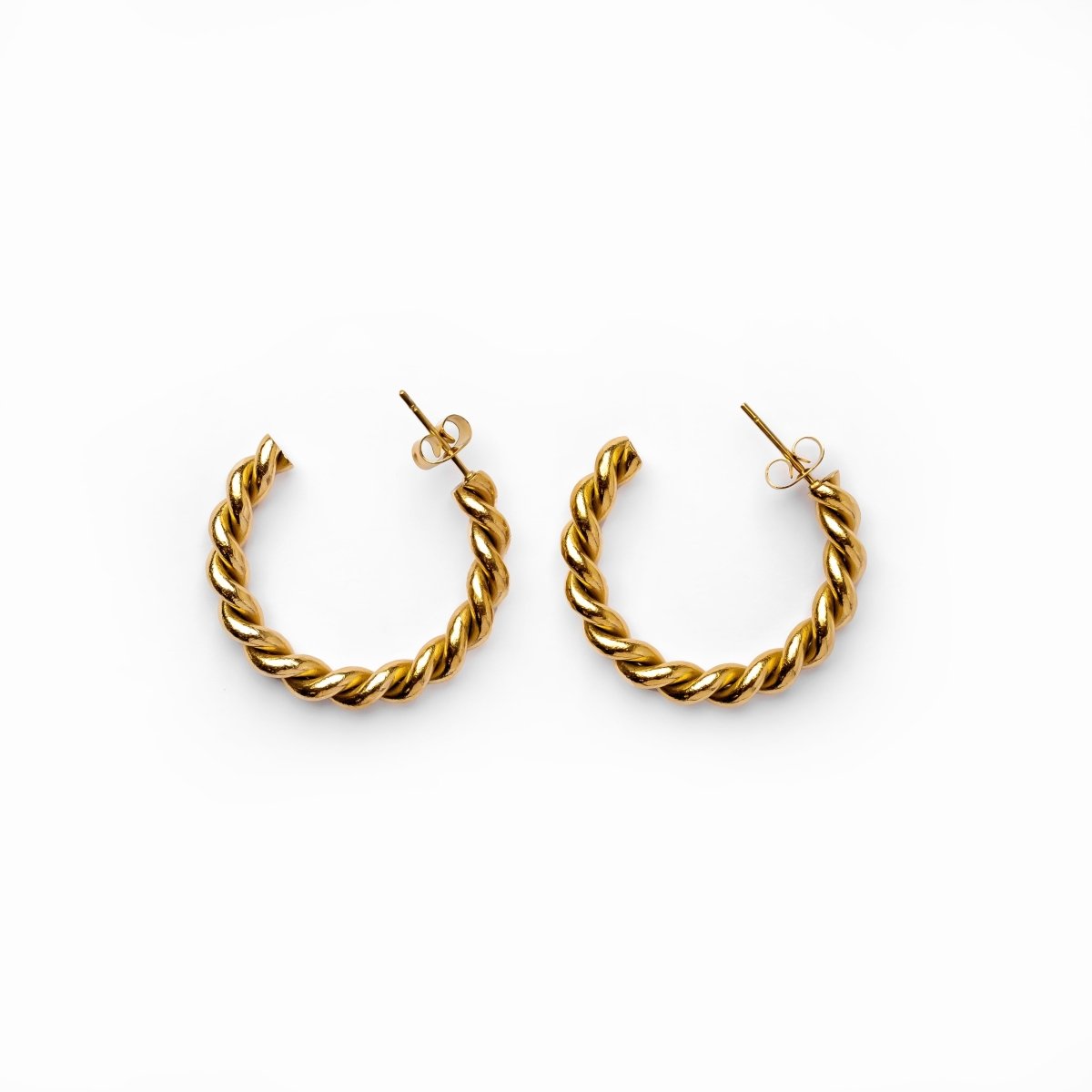 Liora Twisted Hoop Earrings – 18K Gold Plated