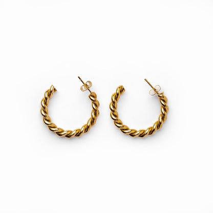 Liora Twisted Hoop Earrings – 18K Gold Plated