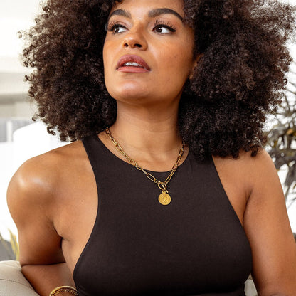 New York Cents Necklace – 18K Gold Triple Plated 