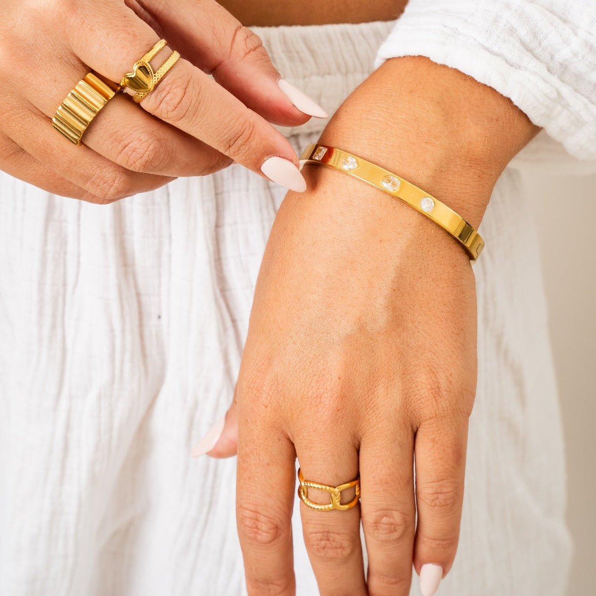 Link Adjustable Ring – 18K Gold Plated 